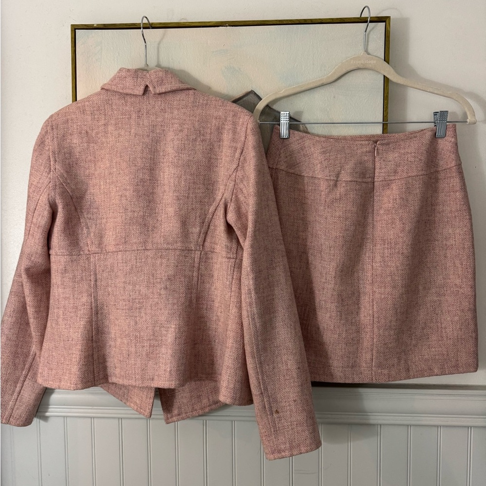GERONIMO By Stephen DiGeronimo Womens Pink Wool Blend Blazer Skirt Set Size 6 - Picture 4 of 6